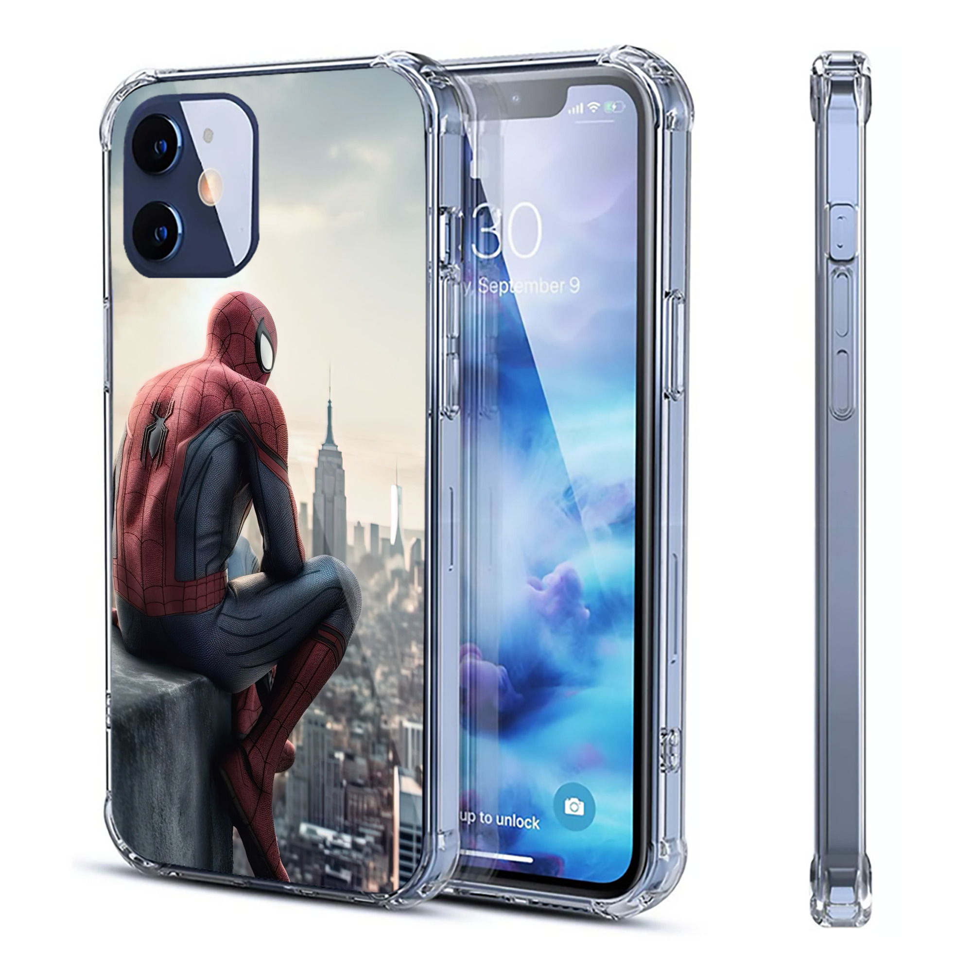 （画像用） Spider Man スパイダーマン 【iPhone 12シリーズ対応】透明スマホケース（クリアソフトケース）